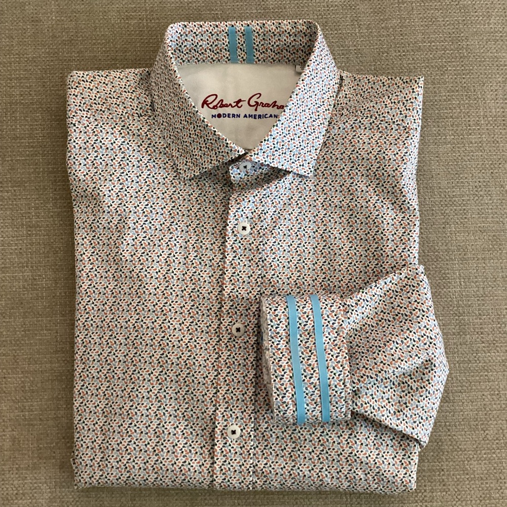 Robert Graham Blue and White Patterned Men's Shirt